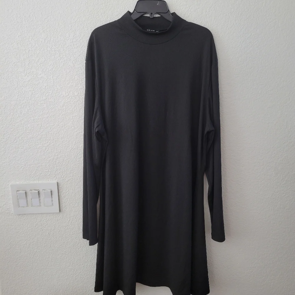 Cider | Dresses | Cider Ribbed Long Sleeve Knee Length Dress Black 4xl |  Poshmark